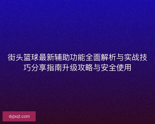 街头篮球最新辅助功能全面解析与实战技巧分享指南升级攻略与安全使用