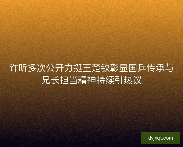 许昕多次公开力挺王楚钦彰显国乒传承与兄长担当精神持续引热议